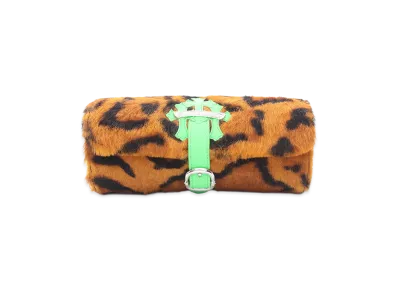 Chrome Hearts Jewelry Roll 3 Cemetery Cross Patch Leopard Jewelry Case "Light Brown/Light Green"