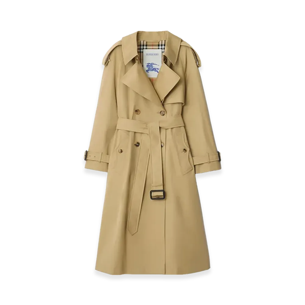 Burberry Women's Long Gabardine Fitzrovia Trench Coat "Beige"