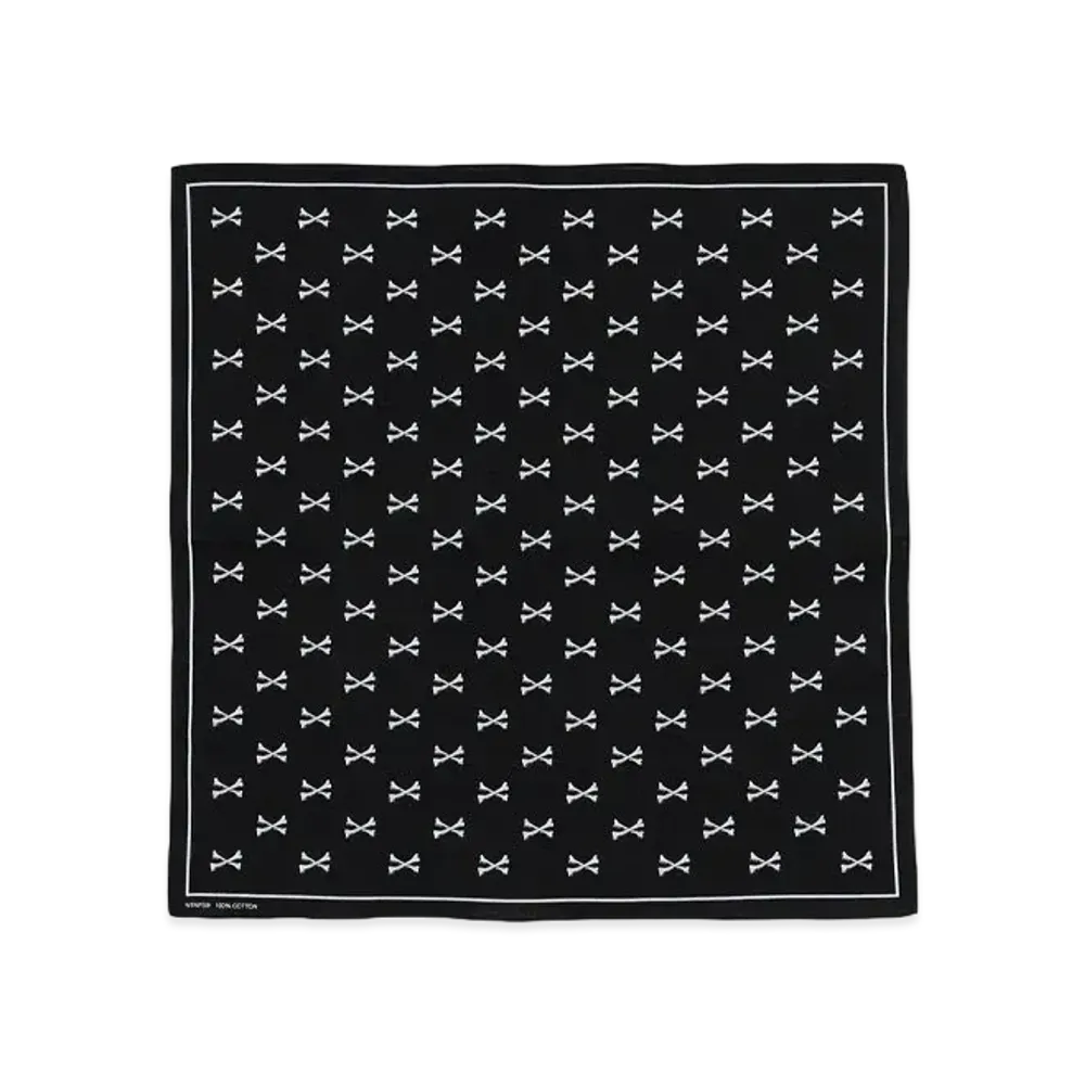 WTAPS Bandaria / Bandana / Cotton. Crossbones "Black"
