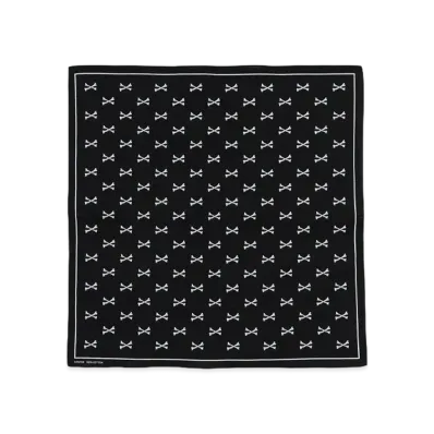 WTAPS Bandaria / Bandana / Cotton. Crossbones "Black"