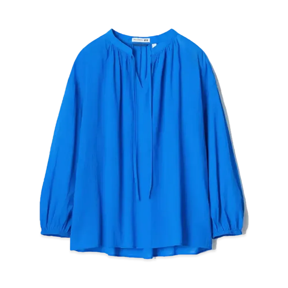 Uniqlo x JW Anderson 24SS Cotton Sheer Volume Blouse "Blue"