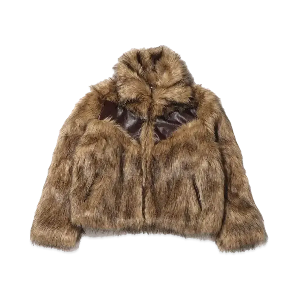 atmos pink Docking Fur Coat "Brown"