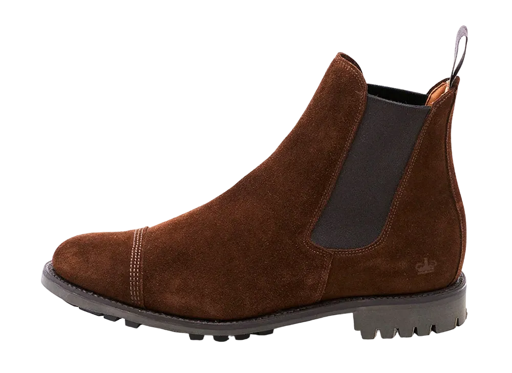 SANDERS Commando Sole Military Cap Toe Chelsea Boot 266 "Polo Snuff" Suede "Polo Snuff" 2435PSS