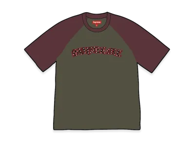 Supreme Rhinestone Raglan S/S Top "Olive"