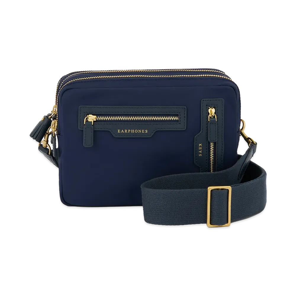Anya Hindmarch Labelled Crossbody Trio "Navy"