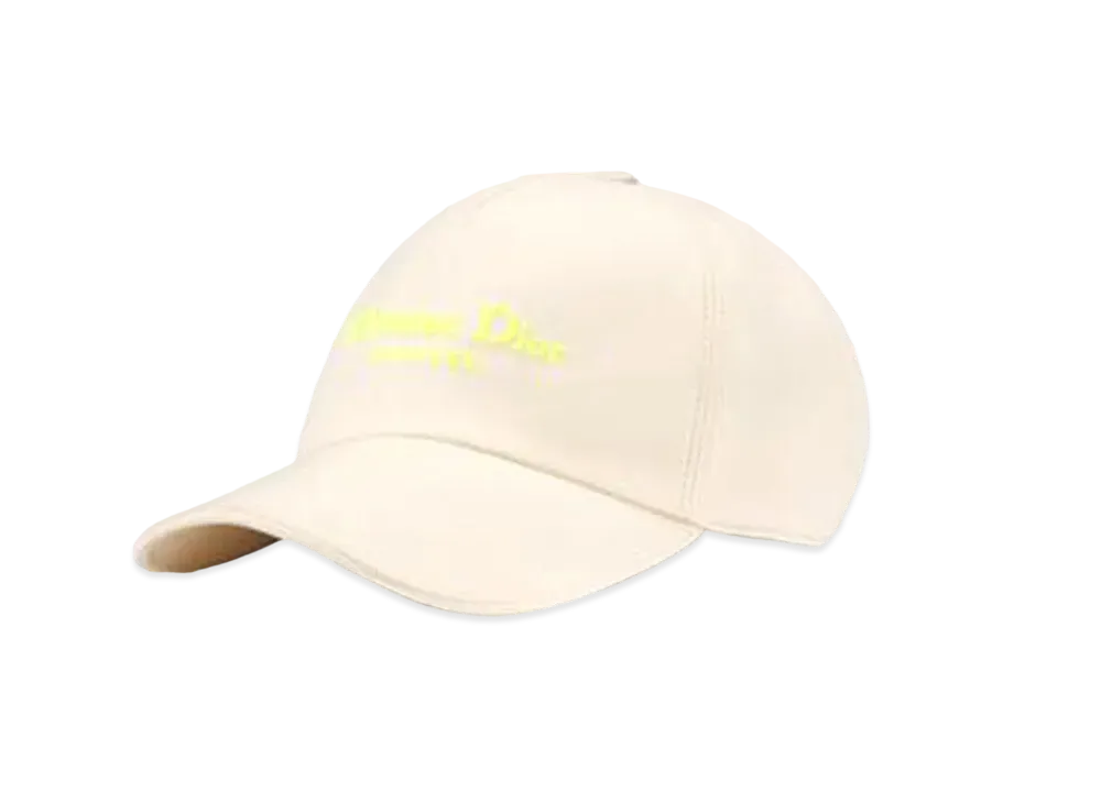 Dior Christian Dior Couture Cap Technical Cotton "Off White/Fluorescent Yellow"