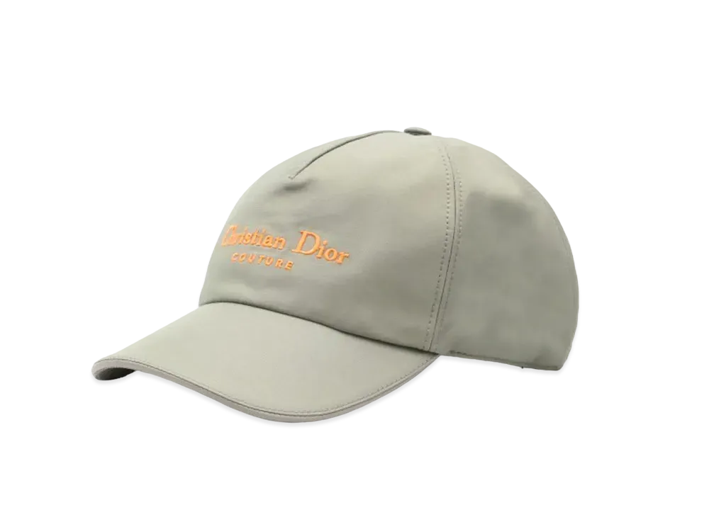 Dior Christian Dior Couture Cap Technical Cotton "Gray/Fluorescent Orange"