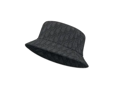 Dior Oblique Bucket Hat Cotton Jacquard "Black/Gray"