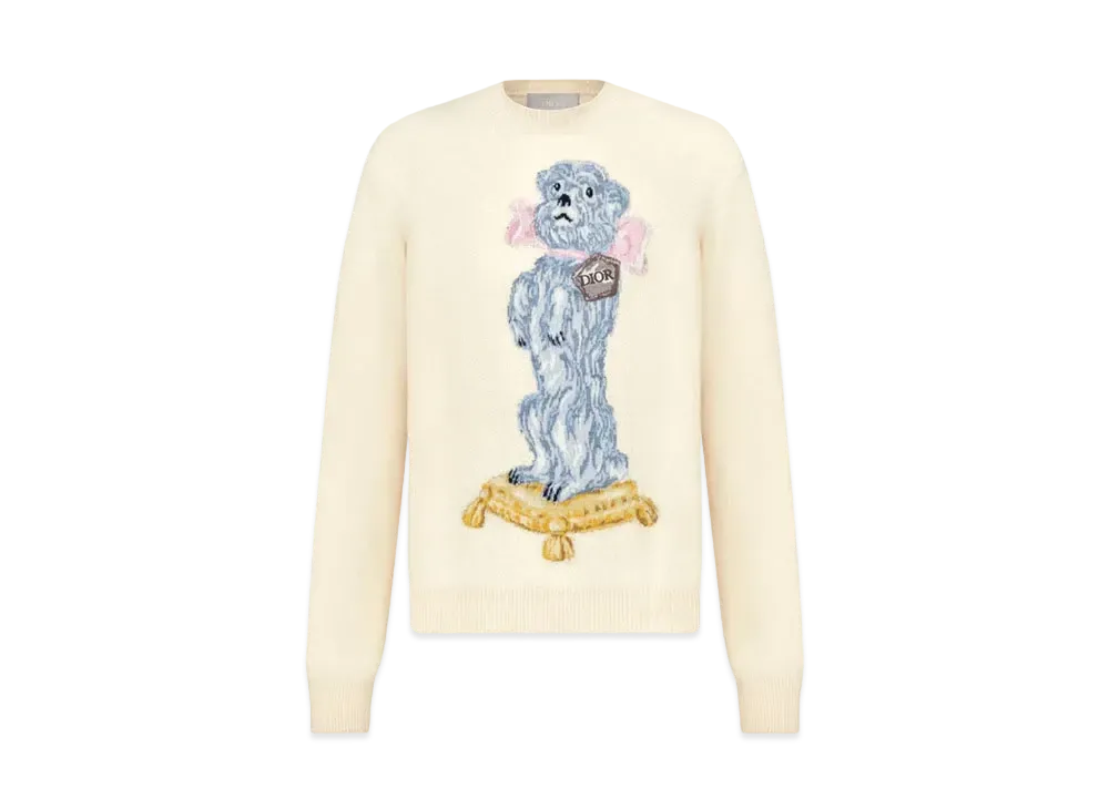 Dior Men's Cashmere Jacquard Bobby Sweater "Ecru"