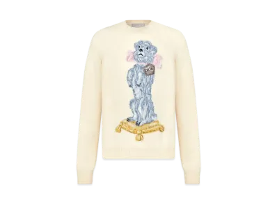 Dior Men's Cashmere Jacquard Bobby Sweater "Ecru"