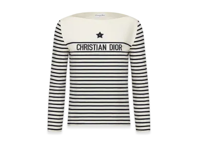Dior Women's Dioriviera Long Sleeved T-Shirt "White/Navy Blue"