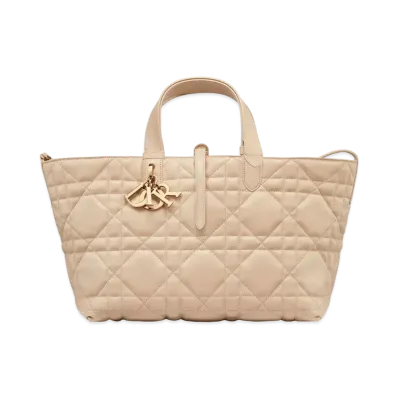 Dior Medium Toujours Bag Macro Cannage Calfskin "Powder Beige"