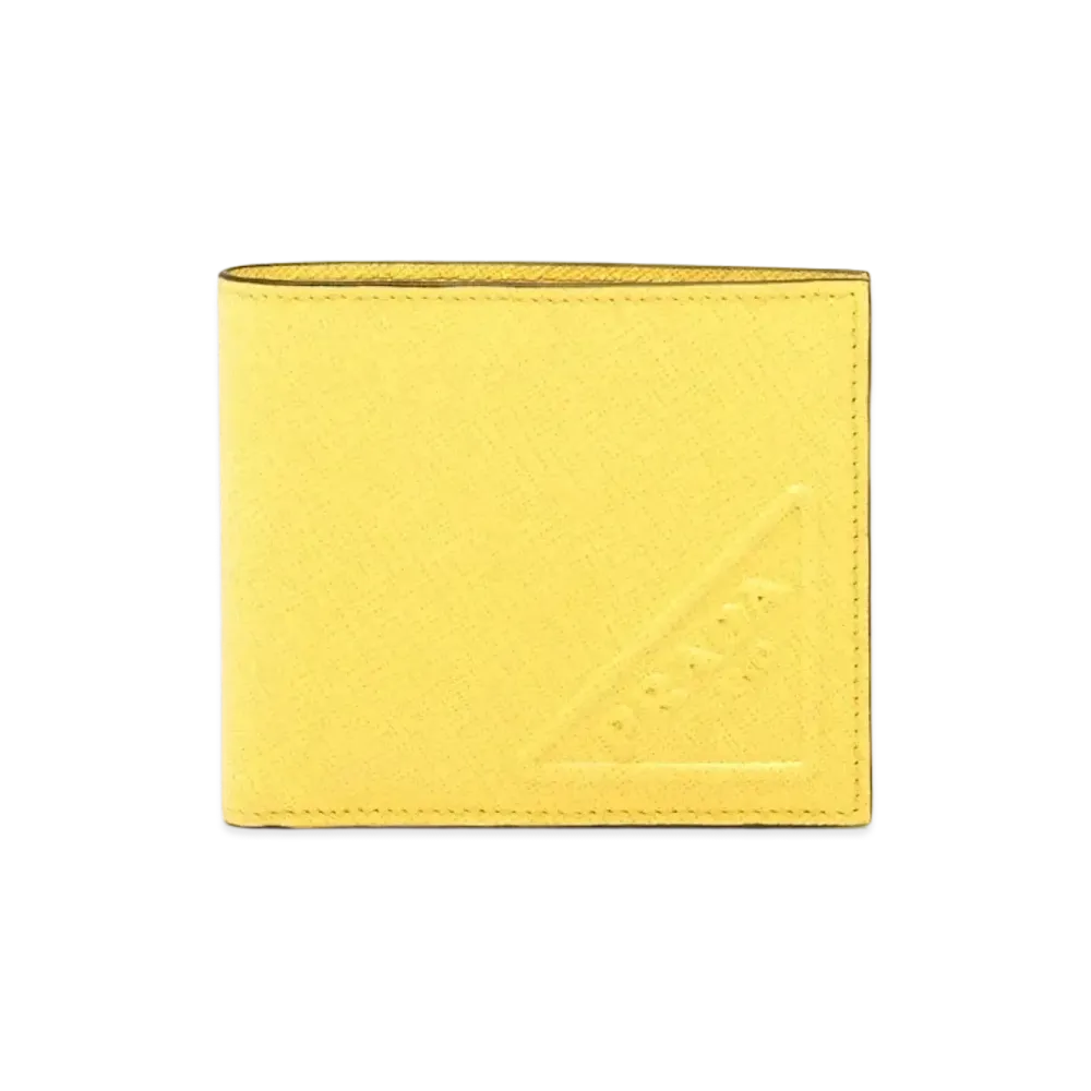 PRADA Saffiano Leather Wallet With Coin Pocket "Yellow"