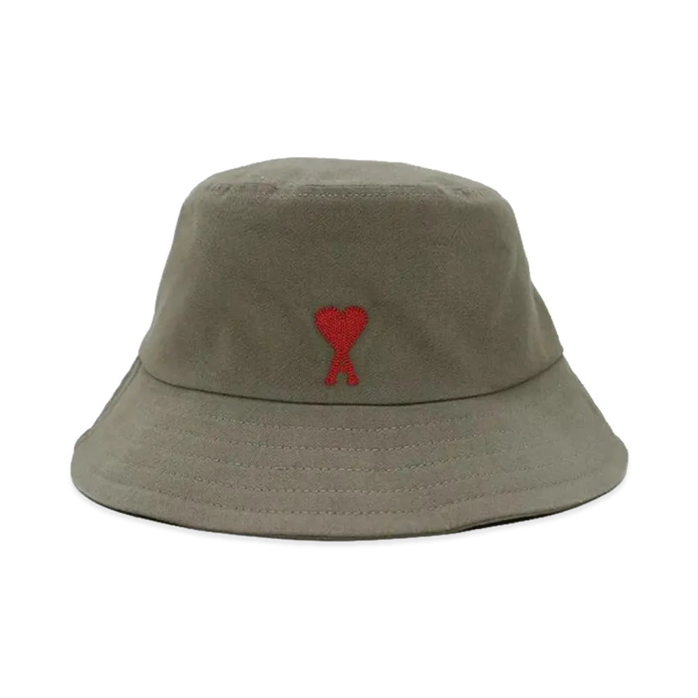AMI PARIS Embroidery Bucket Hat "Smoke Gray"