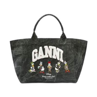 GANNI x Disney Daisy Duck Bleached XXL Tote "Black Oyster"