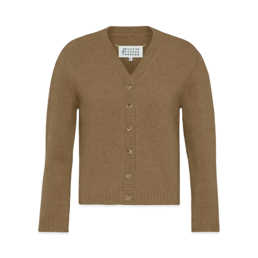 Maison Margiela Women's Washed Lambswool Cardigan "Pink Beige"