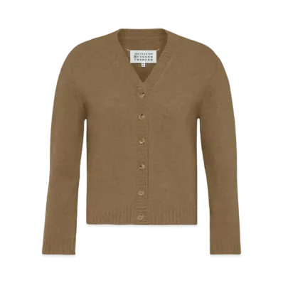 Maison Margiela Women's Washed Lambswool Cardigan "Pink Beige"