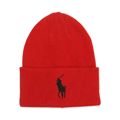 Polo Ralph Lauren Big Pony Cuff Hat "Red"