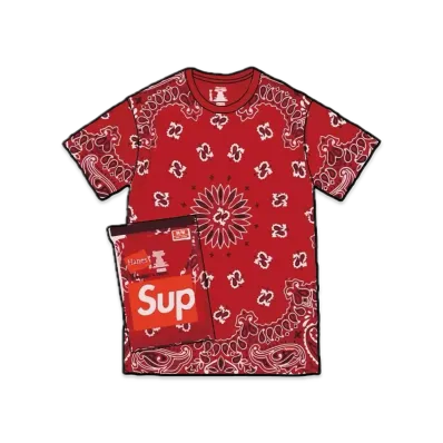 Supreme x Hanes Bandana Tagless Tees (2 Pack) "Red"