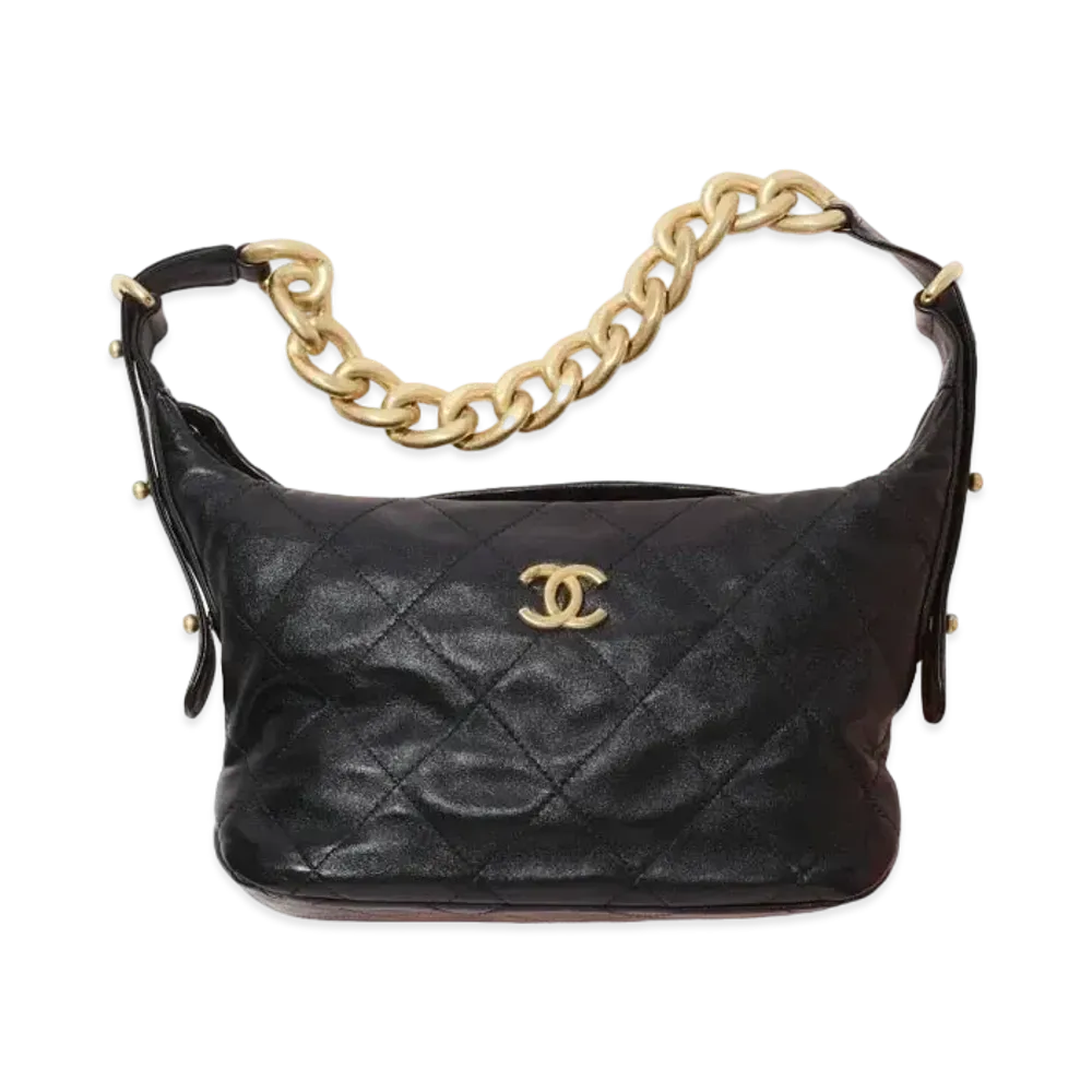 CHANEL Hobo Bag Calfskin "Black"