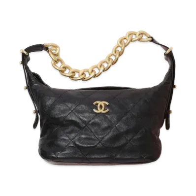CHANEL Hobo Bag Calfskin "Black"