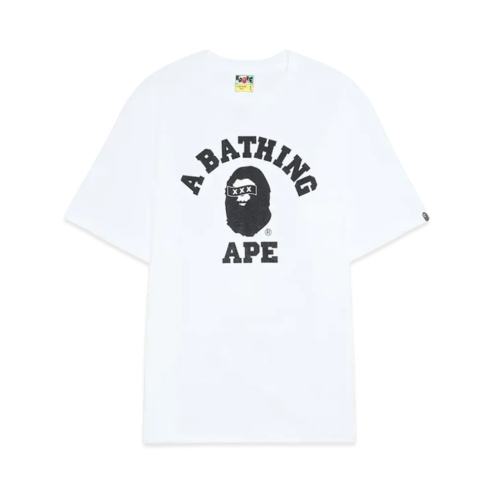 A BATHING APE x GOD SELECTION XXX College Tee "White"