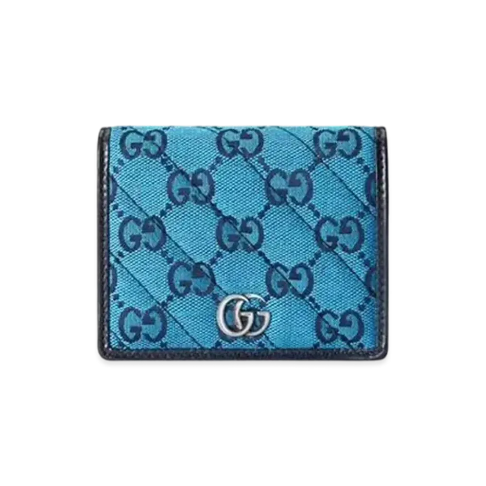 グッチ GGマーモント マルチカラー ケース ウォレット "ライトブルー/ブルー キャンバス" 466492 2UZFN 4166