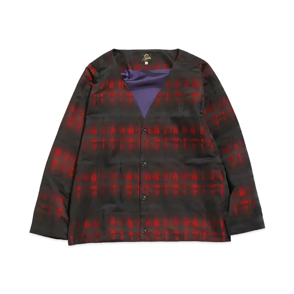 Needles CARDIGAN JACKET - PE/W OMBRE PLAID JQ. "Red"