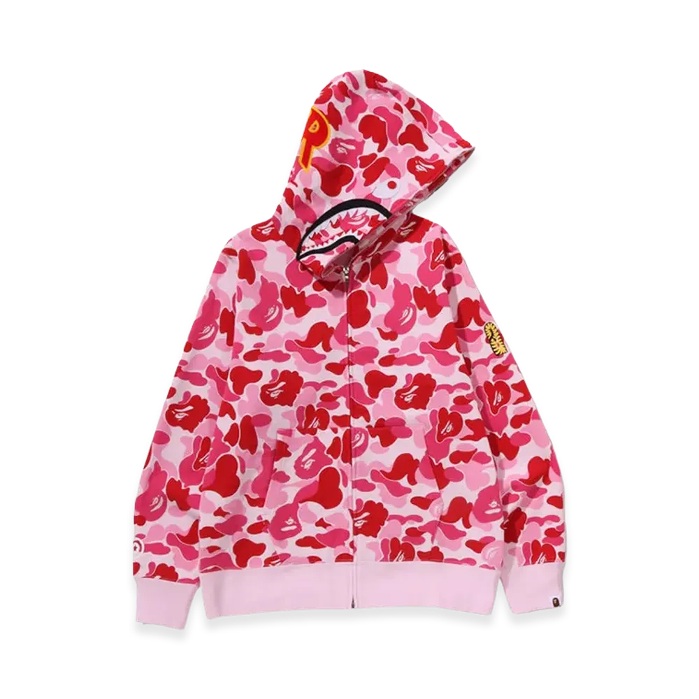 A BATHING APE ABC Camo 2nd Shark Full Zip Hoodie "Pink"