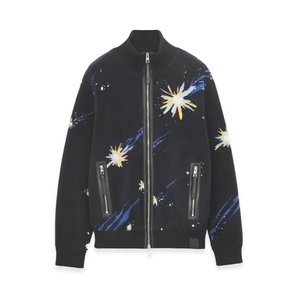 LOEWE x Howl's Moving Castle Magical Sky Fleece Jacket in Polyester Dark "Dark Blue/Multicolor"