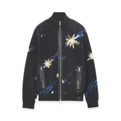 LOEWE x Howl's Moving Castle Magical Sky Fleece Jacket in Polyester Dark "Dark Blue/Multicolor"