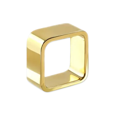 WE11DONE Medium Square Ring "Gold"