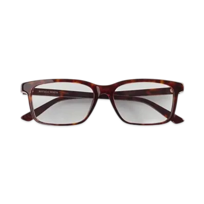 Bottega Veneta Classic Rectangular Eyeglasses "Havana/Transparent"