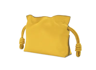 LOEWE Nano Flamenco Clutch In Nappa Calfskin "Mustard"
