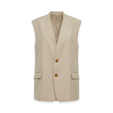 MM6 Maison Margiela Women's Single-Breasted Vest "Beige"
