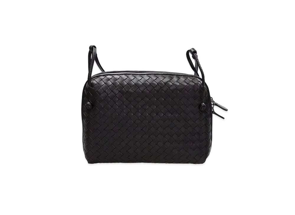 Bottega Veneta Woven Lambskin Messenger Bag "Dark Brown"