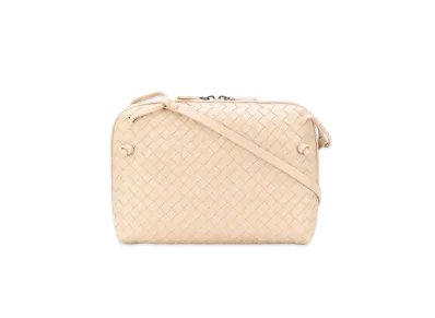 Bottega Veneta Lambskin Crossbody Bag "White"