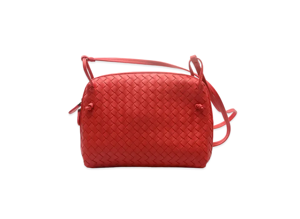 Bottega Veneta Lambskin Shoulder Bag "Red"