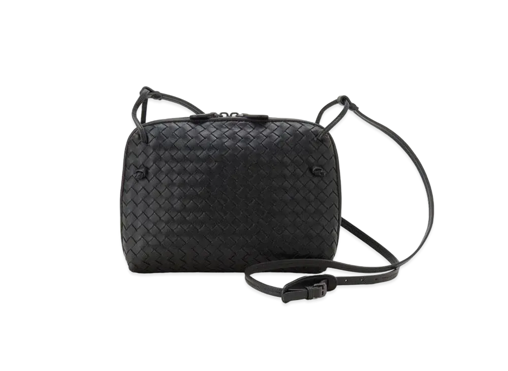 Bottega Veneta Lambskin Crossbody Bag "Black"