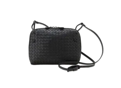 Bottega Veneta Lambskin Crossbody Bag "Black"