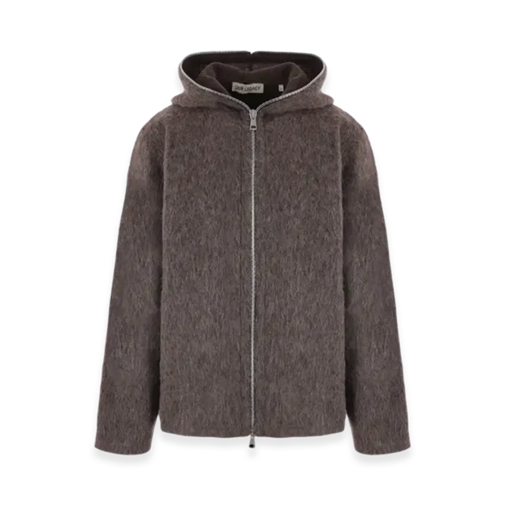 OUR LEGACY Full Zip Hood Mohair "Mole Grey"