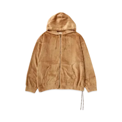 mastermind WORLD Boxy Sherpa Zip Up Hoodie "Camel"