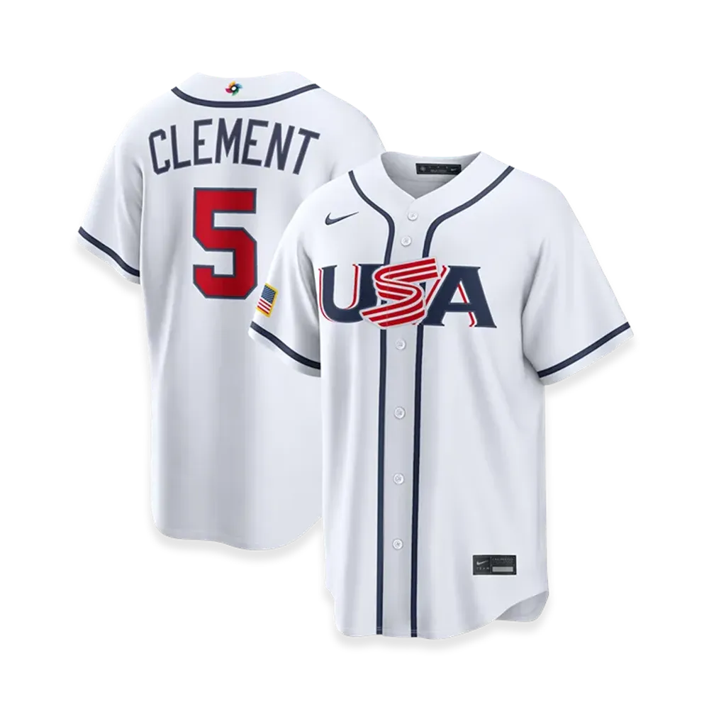 Nike 2026WBC World Baseball Classic Ernie Clement USA Baseball Home Stadium Jersey "White"
