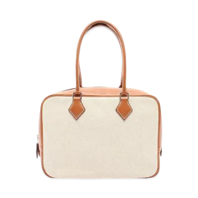 HERMES Plume Toile H Hand Bag "Ivory"
