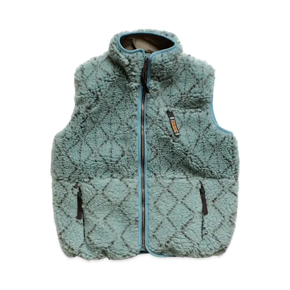 KAPITAL ROAD RESTART BOAR FLEECE REVERSIBLE VEST "Blue"