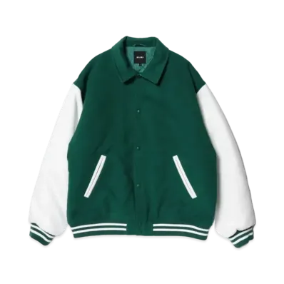 BEAMS Fleece Stadium Coach Jacket "Green/Off White"