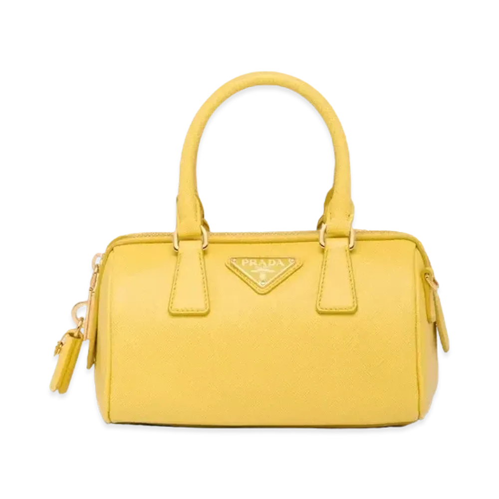 PRADA Saffiano Leather Top Handle Bag "Sunny Yellow"
