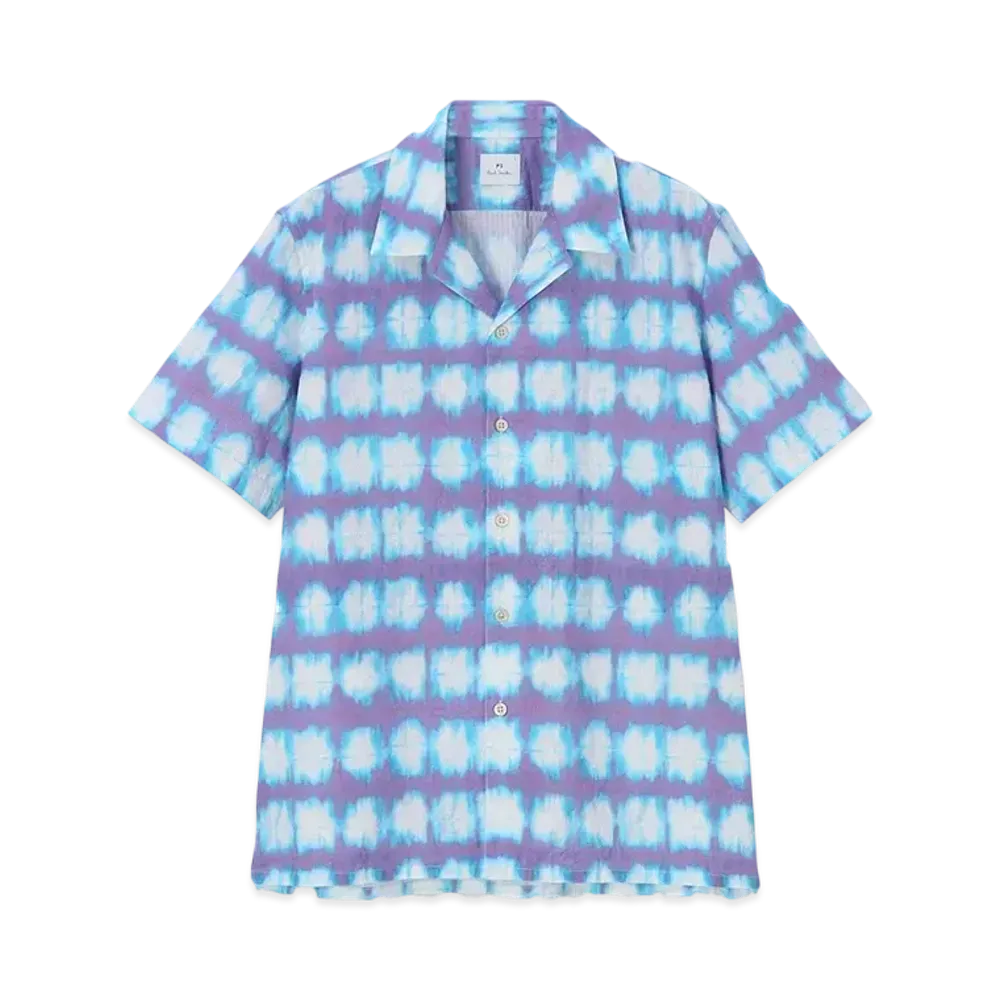 Paul Smith Shibori Open Collar Shirt "Lilac"