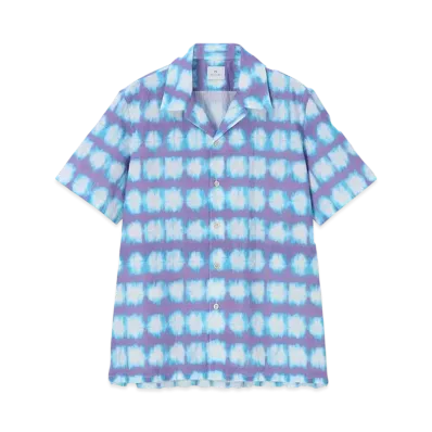 Paul Smith Shibori Open Collar Shirt "Lilac"