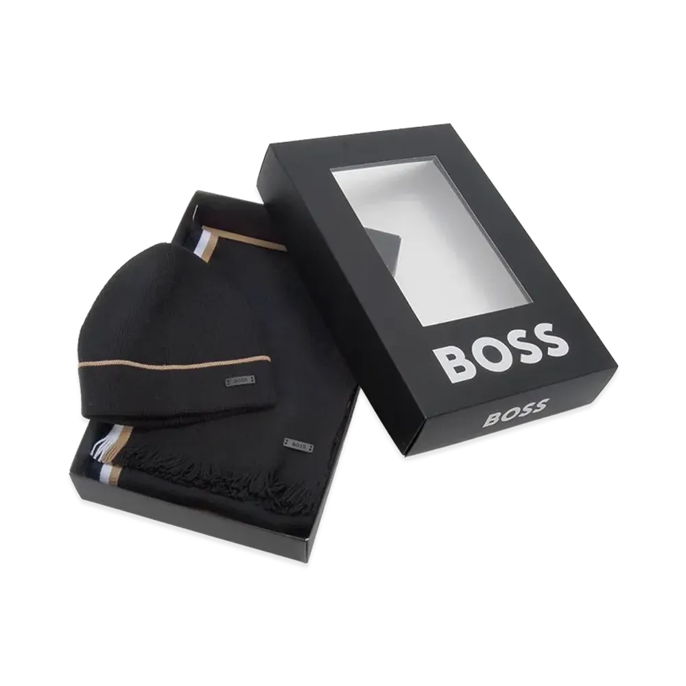 HUGO BOSS Beanie Scarf "Black"